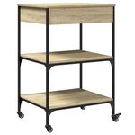 vidaXL Chariot de cuisine chêne sonoma 60x48x89 5 cm bois d'ingénierie