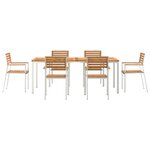 Ensemble de jardin 7 pièces vidaXL en bois massif et teck