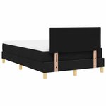 vidaXL Lit à ressorts avec matelas Noir 120 x 200 cm tissu