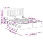 vidaXL Lit de Rangement Gris Sonoma 140 x 200 cm Bois d'ingénierie