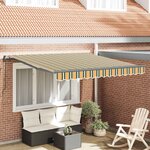 vidaXL Auvent Rétractable Vert et jaune 350 x 250 cm
