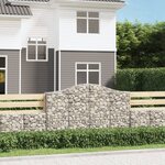 vidaXL Paniers à gabions arqués 9 Pièces 200x30x120/140 cm Fer galvanisé