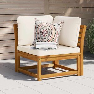 vidaXL Canapé d'angle de jardin coussins 73x73x65cm bois massif acacia