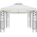vidaXL Belvédère à double toit blanc 6x3 m acier