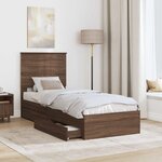 vidaXL Lit de Rangement Chêne brun 75 x 190 cm Bois d'ingénierie