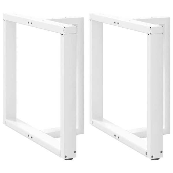vidaXL Pieds de table à manger en T 2 pièces Blanc 70x35x(72-73) cm Acier