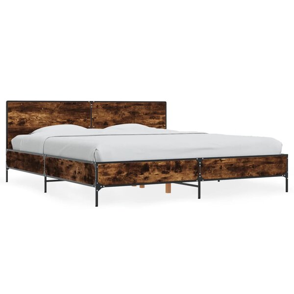 vidaXL Cadre de lit sans matelas chêne fumé 200x200 cm