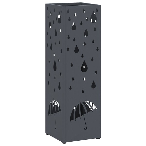 vidaXL Porte-parapluies Anthracite Métal Standard Décoratif Cubique