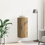 vidaXL Meuble mural Chêne artisanal 34 5 x 34 x 90 cm