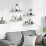 vidaXL Étagères murales 4 Pièces Gris béton 40x9x3 cm