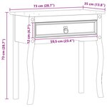 vidaXL Table console Blanc 73 x 35 x 73 cm Pin massif