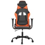 vidaXL Chaise de jeu de massage Noir et orange Similicuir