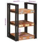 vidaXL Table de chevet 2 Pièces Marron et noir Bois massif récupéré