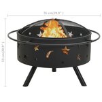 vidaXL Foyer avec tisonnier 76 cm XXL Acier