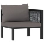 vidaXL Salon de jardin 6 Pièces avec coussins résine tressée anthracite