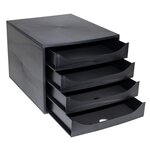 Module De Classement Ecobox Ecoblack 4 Tiroirs - Noir - Exacompta