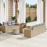 vidaXL Ensemble de canapé de jardin 10 Pièces Beige et Gris clair