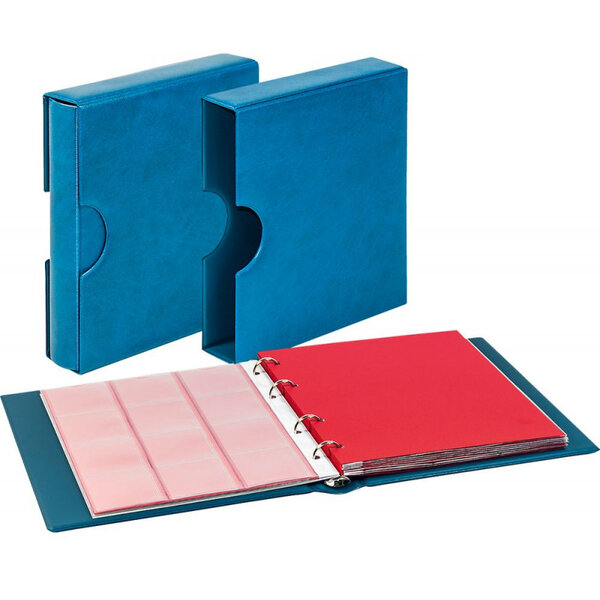 Album numismatique Karat Classic avec boitier de protection. Couleur - Bleu