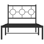 vidaXL Cadre de lit métal sans matelas avec tête de lit noir 90x190 cm