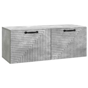 vidaXL Meuble TV mural Gris béton 78 5 x 31 x 30 cm Bois d'ingénierie