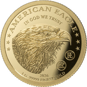 Monnaie AMERICAN EAGLE 1 g Or 1000 Francs Gabon 2026