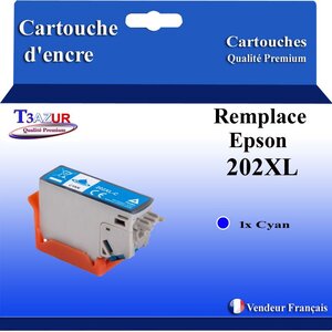 Cartouche Compatible pour Epson T02H2 / T02F2 (202XL) Cyan pour Epson Expression Premium XP-6000  XP-6005