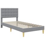vidaXL Cadre de lit avec matelas Gris clair 90 x 200 cm Tissu