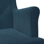 vidaXL Fauteuil Bleu Velours