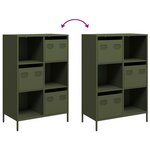 vidaXL Buffet haut vert olive 68x39x103 5 cm acier