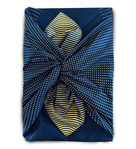 Furoshiki Étoile du Sud Bleu Nuit – Emballage Cadeau Réutilisable Coton Recyclé – Taille L 85x85 cm