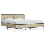 vidaXL Cadre de lit chêne sonoma 150x200 cm bois d'ingénierie et métal