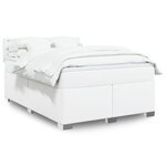 vidaXL Sommier à lattes de lit avec matelas Blanc 140x190cm Similicuir
