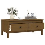 vidaXL Table basse Marron miel 100x50x40 cm Bois massif de pin