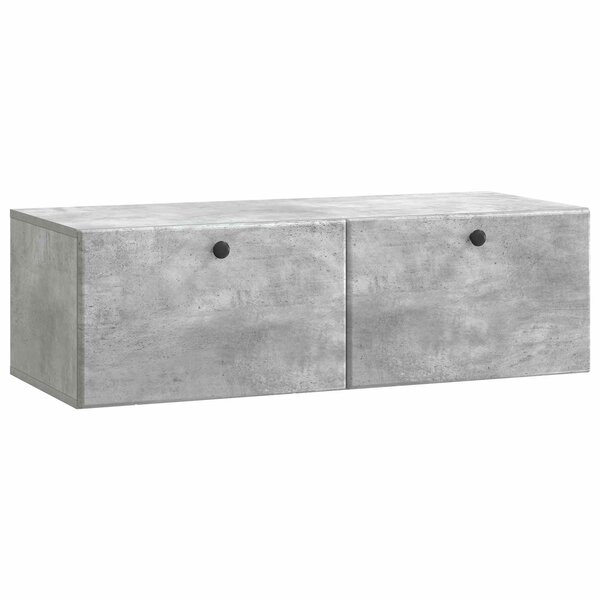 vidaXL Meuble TV mural 98 x 41 x 30 cm Gris béton Bois d'ingénierie