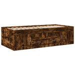 vidaXL Lit de jour avec tiroirs sans matelas chêne fumé 90x190 cm