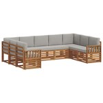 vidaXL Ensemble de canapés d'extérieur 9 pc Gris Naturel et Clair