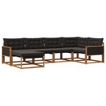 vidaXL Ensemble de canapés d'extérieur 6 pc Naturel et noir