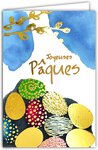 Carte Joyeuses Pâques en Or Doré Brillant avec Enveloppe 12x17 5cm