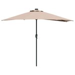 vidaXL Parasol de jardin Taupe 294 x 150 x 224 cm Polyester et Acier