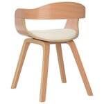vidaXL Chaise à manger Crème Similicuir et bois courbé