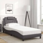 vidaXL Cadre de lit avec LED sans matelas gris 90x190 cm