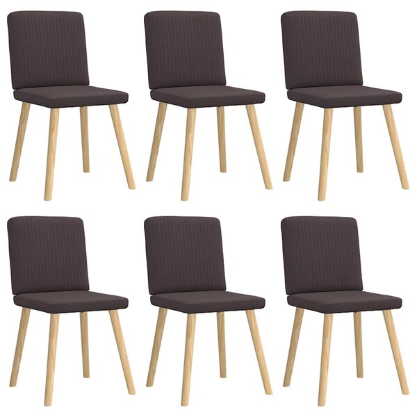vidaXL Chaises à manger lot de 6 marron foncé tissu