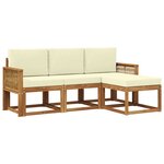 vidaXL Ensemble de canapés d'extérieur 4 pc Naturel et Crème Polyester