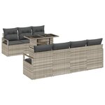 vidaXL Ensemble de canapé de jardin 8 Pièces Gris clair 100 x 55 x 73 cm