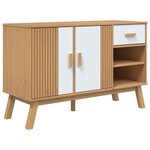 vidaXL Buffet OLDEN blanc et marron 114x43x73 5 cm bois massif de pin