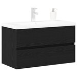 vidaXL Meuble de Lavabo de Salle de Bain Chêne noir 80 x 39 x 62 cm