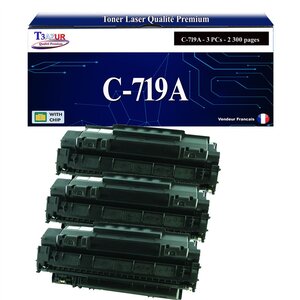 T3AZUR - Lot de 2 Toners compatibles avec Canon 719A pour Canon MF-411DW  MF-416DW  MF-418X  MF-419X Noir - 2 300p