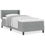 Lit à ressorts vidaXL avec matelas gris clair 90x190 cm en tissu