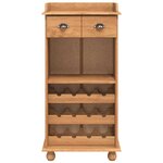 vidaXL Cabinet à vin ASKIM Marron 57 x 37 x 114 cm Bois massif en pin