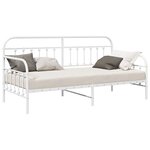vidaXL Cadre de lit de jour Blanc 100 x 200 cm Acier enduit de poudre